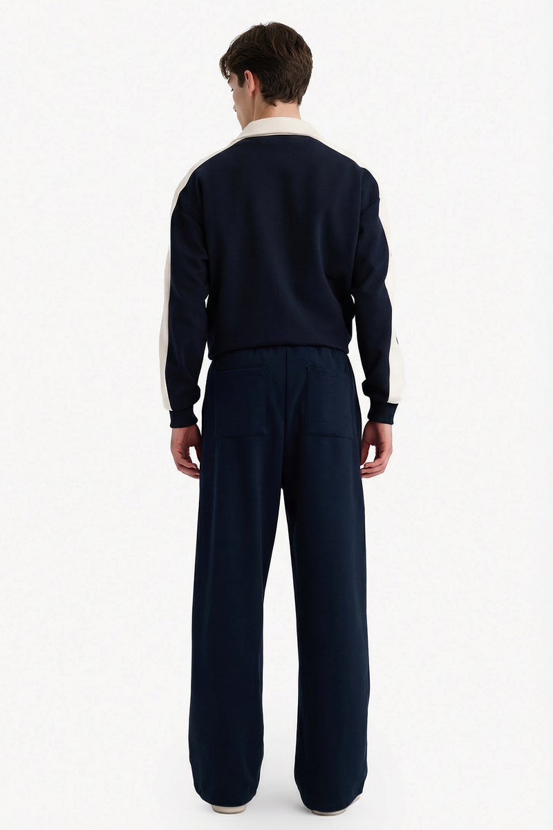 DeFacto Blue Man Straight Leg Elastic Waist Sports Pants Casual - Image 4